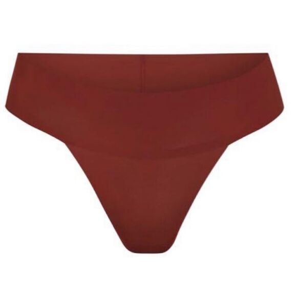 Skims Naked Thong No Show Panties Saffron Red NWT Plus Size 3X - Picture 1 of 6